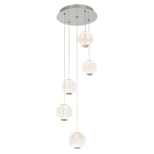 Závesné LED svietidlo Italux Rosario chróm akryl PND-12220121-5A-CR