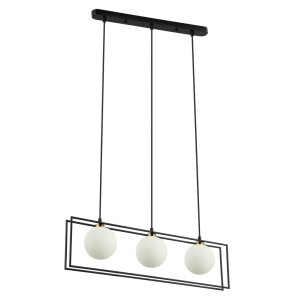 Prívesné svetlo Italux Grosetta čierne/biele G9 3-žiarové PND-53423-3-BK