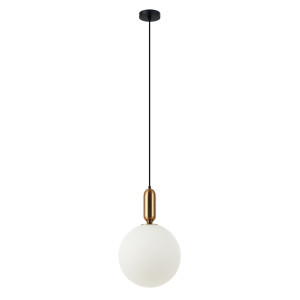 Závesné svietidlo Italux Aldeva E27 hnedé sklo biele PND-02340-1L-BRO