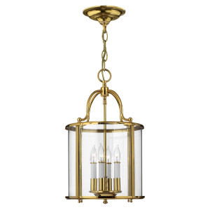 Gentry 4 Light Medium Pendant Lamp - Polished Brass Elstead