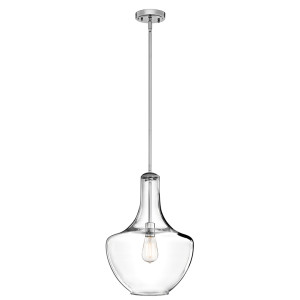 Everly 1 Light Medium Pendant Lamp - Chrome Elstead