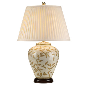 Listy Hnedo-zlaté 1 Svetlá stolová lampa Elstead