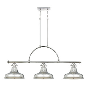 Emery 3 Light Island Pendant Lamp - Imperial Silver Elstead.