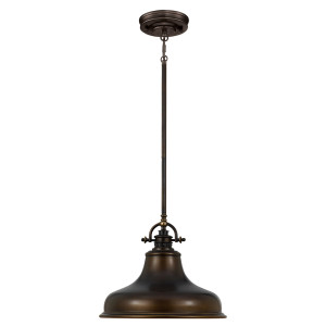 Emery 1 Light Medium Pendant Lamp - Palladian Bronze Elstead.