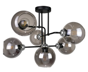 Stropné svietidlo 6xE27 COSMO BLACK / SILVER