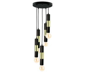 Závesné svietidlo 5xE27 MAGNUM BULB BLACK / GOLD