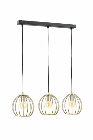 Závesné svietidlo 3xE27 GLOBE BLACK / GOLD