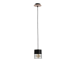 Závesné svietidlo 1xE27 CASA BLACK / WOOD