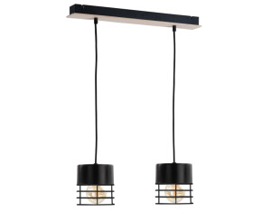 Závesné svietidlo 2xE27 CASA BLACK / WOOD