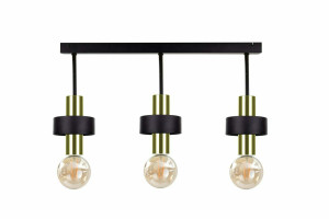 Stropné svietidlo 3xE27 UNICA BLACK / GOLD