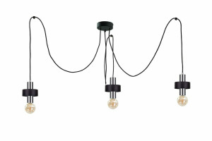 Závesné svietidlo 3xE27 UNICA BLACK / SILVER
