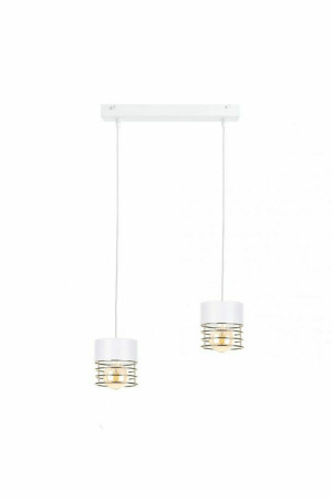 Závesné svietidlo 2xE27 ROYAL WHITE / GOLD