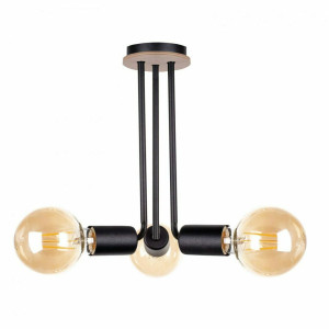 Stropné svietidlo 3xE27 VENNA WOOD BLACK