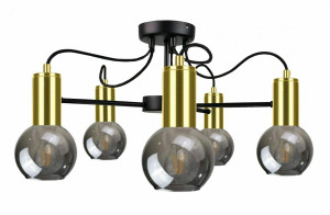 Stropné svietidlo 5xE27 LIV BLACK / GOLD