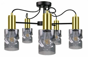 Stropné svietidlo 5xE27 INGER BLACK / GOLD
