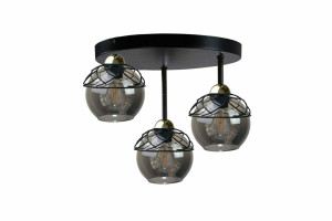 Stropné svietidlo 3xE27 MERA BLACK / GOLD