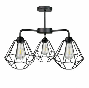 Stropné svietidlo 3xE27 FOSKAL BLACK