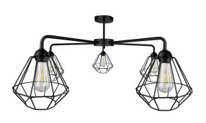 Stropné svietidlo 5xE27 FOSKAL BLACK