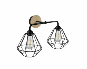 Nástenné svietidlo 2xE27 FOSKAL BLACK WOOD