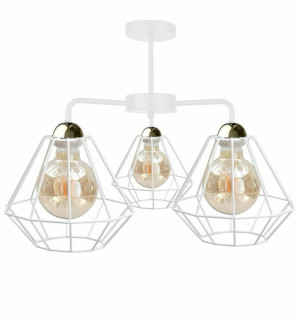 Stropné svietidlo 3xE27 FOSKAL WHITE / GOLD