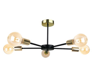 Stropné svietidlo 5xE27 SUN BLACK / GOLD