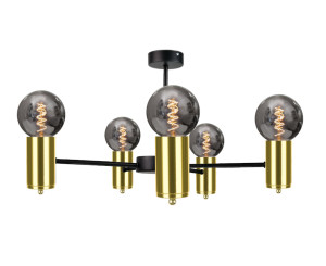 Stropné svietidlo 5xE27 ARDE BLACK / GOLD