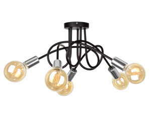 Stropné svietidlo 5xE27 RUMBA BLACK / SILVER
