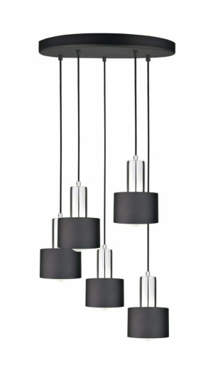 Závesné svietidlo 5xE27 LUCE BLACK SILVER