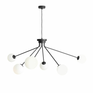 Závesná lampa Aldex Holm 6 čierna kov/sklo 1082K1