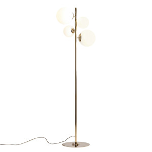 Stojacia lampa Aldex Bloom zlatá kov/sklo 2-svetlová 1091A30
