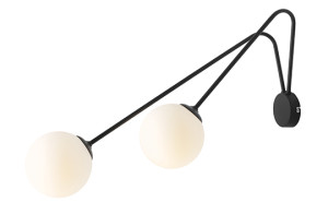 Nástenné svietidlo Aldex Holm 2 Black L 2xE14 kov/sklo SKU 1082D1_L