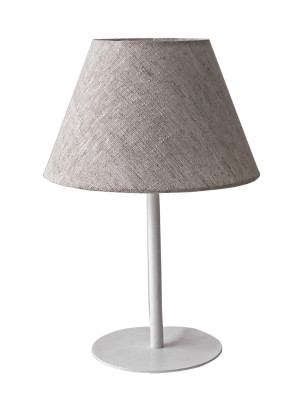 ALLAN E27 LEN nočný stolík / stolová lampa biele tienidlo prírodné plátno