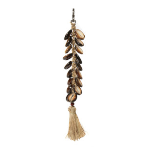 Kľúčenka Raffia Fishbone - Natural Black