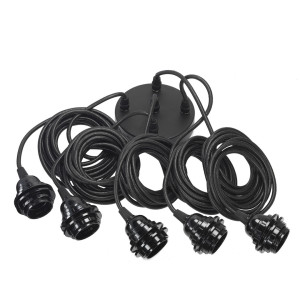 Prívesné svetlá BAZAR BIZAR Cable Fittings čierne bavlna 350 cm 5 ks