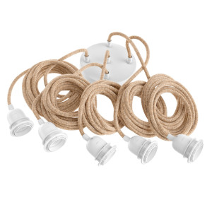 Prívesné svetlo BAZAR BIZAR Cable Fittings čierna bavlna 350 cm
