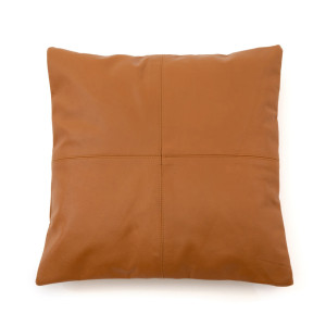 Štvorpanelový kožený poťah na vankúš - Camel - 40x40