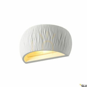 Nástenné svietidlo SLV PLASTRA WL CURVED CUTRAIN biele sadrové R7s 118 1004732