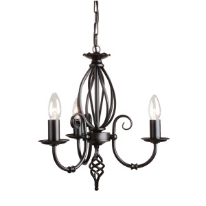 Luster Artisan 3 Light - čierny Elstead