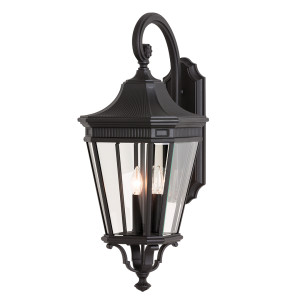 Veľká nástenná lampa Cotswold Lane 3 Light - čierna Elstead