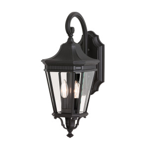 Stredná nástenná lampa Cotswold Lane 2 Light - čierna Elstead