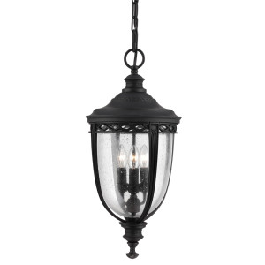 Veľká reťazová lampa English Bridle 3 Light - čierna Elstead