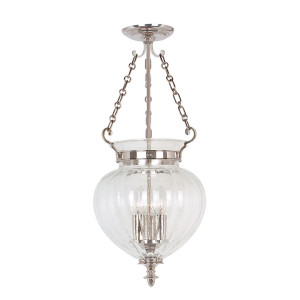 Finsbury Park 3 Light Medium Pendant Lamp - leštený nikel Elstead