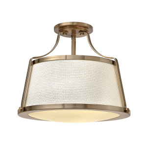 Charlotte 3 Light Semi-Flush - kartáčovaný karamel Elstead