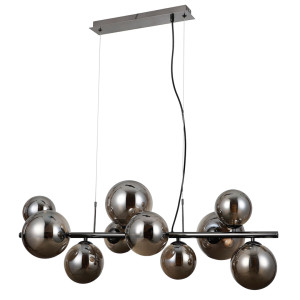 Závesné svietidlo Italux Canello čierne dymové sklo G9 10x PND-406007-10A-BCR