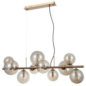Závesné svietidlo Italux Canello mosadzné amber 10x G9 PND-406007-10-HBR