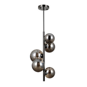 Závesné svietidlo Italux Canello čierne/dymové sklo G9 5x 75 cm PND-406007-V5A-BCR
