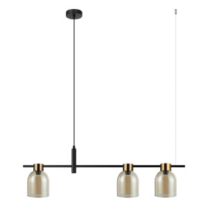 Závesné svietidlo Italux Servio čierne sklo E14 3x40W PND-66892-3-BK-AMB