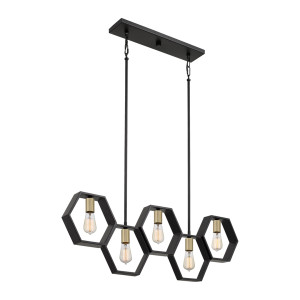 Bismarck 5 Light Linear Pendant Elstead