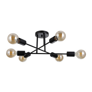 Stropné svietidlo Italux Loft Formio 6x E27 čierne PND-4052-6-BL