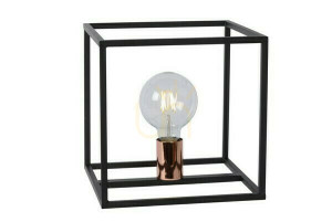 Stolová lampa Lucide ARTHUR čierna/medená kovová E27 25 cm 08524/01/30